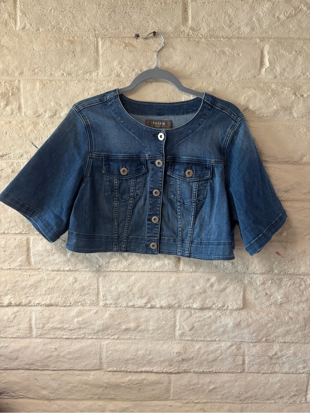 Torrid Y2K Style  Cropped Denim Jacket-Plus Size 0